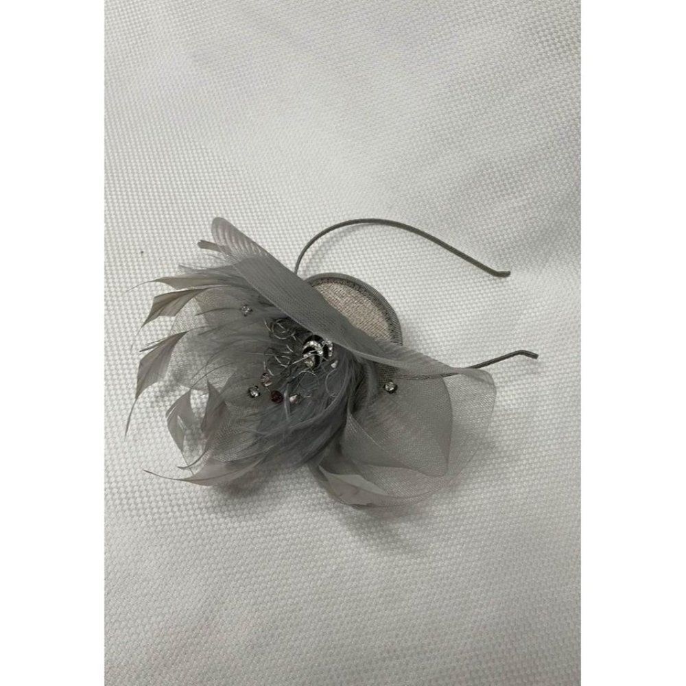 HAIR fascinator from the UK gray very expensive wedding guest/church